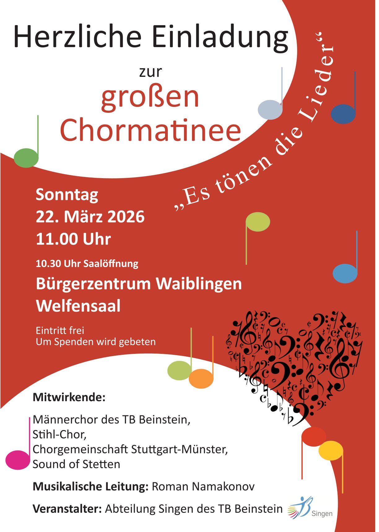 Maennerchor Plakat 2026 Matinee